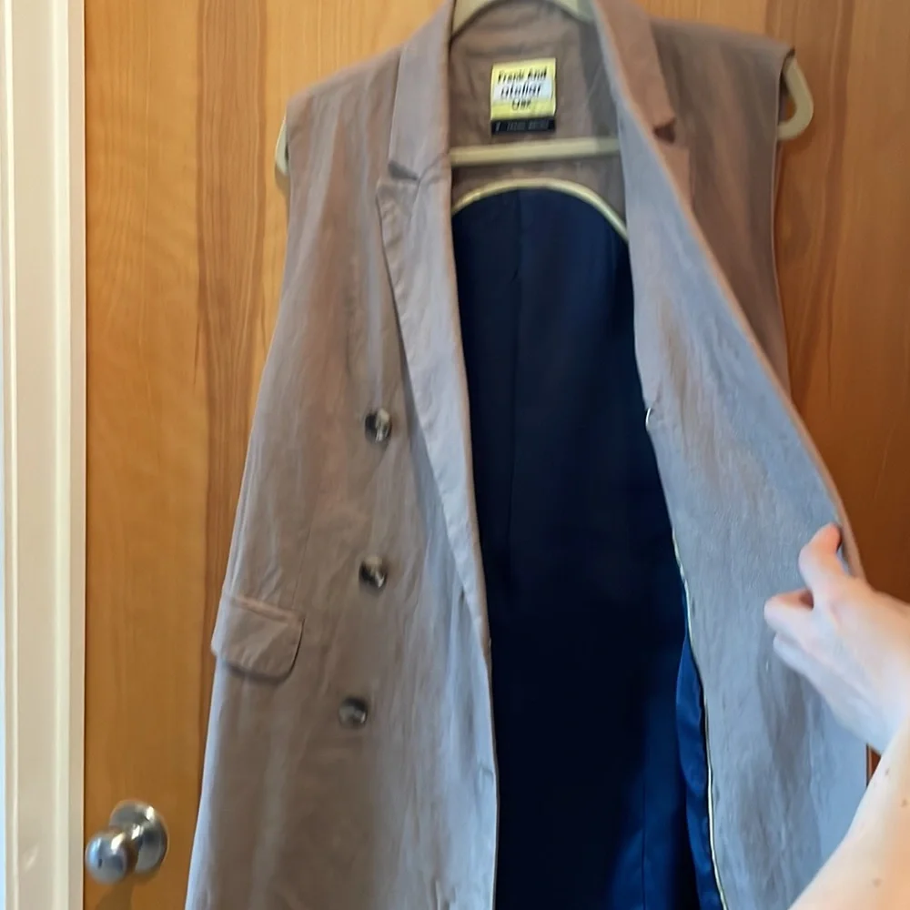 Limited Edition Cotton and Linen oversized sleaveless blazer/mini dress - Picture 4 of 12